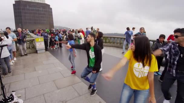 자네이 브라질 2013 자네이 Corcovado 꼭대기 마음으로 그리스도의 동상의 기초에 — 비디오