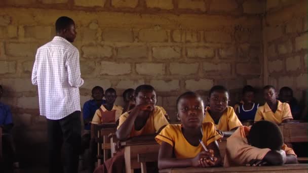 Africa Kenya Circa August 2010 Medium Shot Kids Teacher Classroom — Stock Video