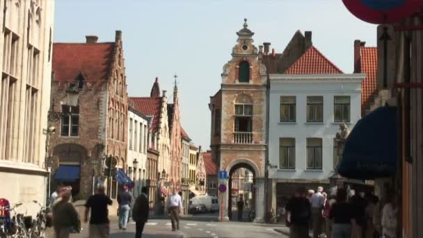 Time Lapse Van Een Straatbeeld Brugge België — Stockvideo