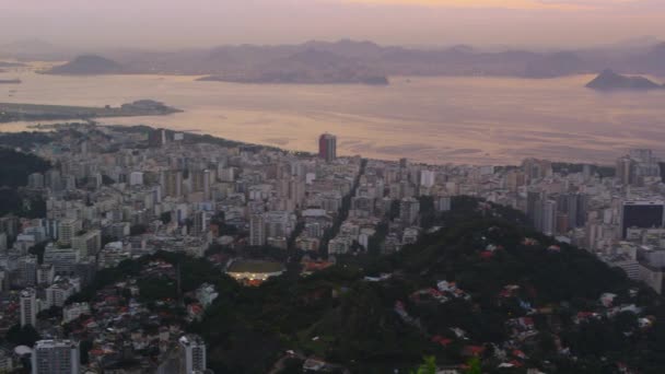 Camera Pannen Het Stadsbeeld Van Rio Janeiro Ochtend Een Goed — Stockvideo
