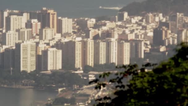 Pan Van Rio Janeiro Brazilië Vanaf Een Uitkijkpunt Boven Stad — Stockvideo