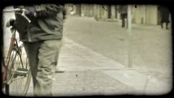 Lövés Egy Ember Kerékpáros Olaszország Vintage Stilizált Videoklip — Stock videók