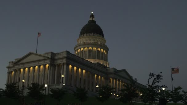 Edificio Del Capitolio Salt Lake City Utah Anochecer — Vídeos de Stock