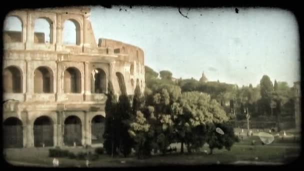 Roma Eski Bir Binanın Fotoğrafı Vintage Stilize Video Klip — Stok video