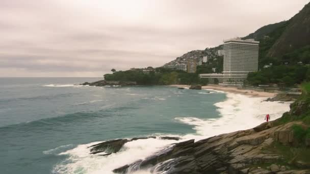 Powolny Patelni Wybrzeże Rio Janeiro Brazylii — Wideo stockowe