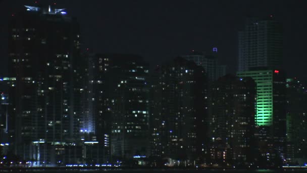 Uma Foto Noturna Costa Miami Câmera Lentamente Entra — Vídeo de Stock