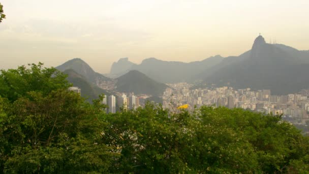 Strzał Helikoptera Startu Latające Nad Rio Janeiro Brazylia — Wideo stockowe