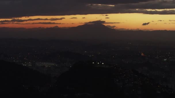 Esta Uma Pequena Foto Estática Pôr Sol Sobre Rio Janeiro — Vídeo de Stock