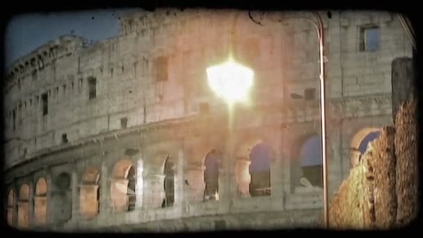 Colpo Colosseo Roma Italia Clip Video Stilizzato Vintage — Video Stock