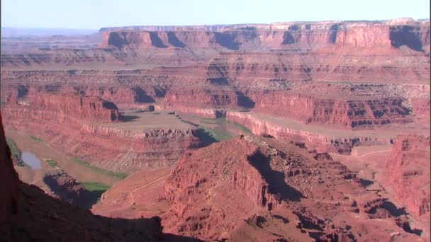 Pomniejszyć Pan Prawo Strzał Punkt Martwego Konia Canyonlands National Park — Wideo stockowe