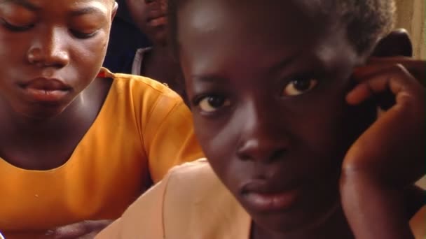 Africa Kenya Circa August 2010 Close Shot Kids Classroom — Stock Video