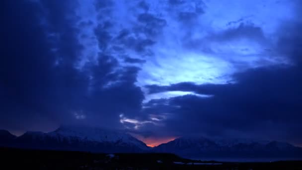 Zeitraffer Aufnahme Des Utah Gebirges Bei Sonnenuntergang — Stockvideo