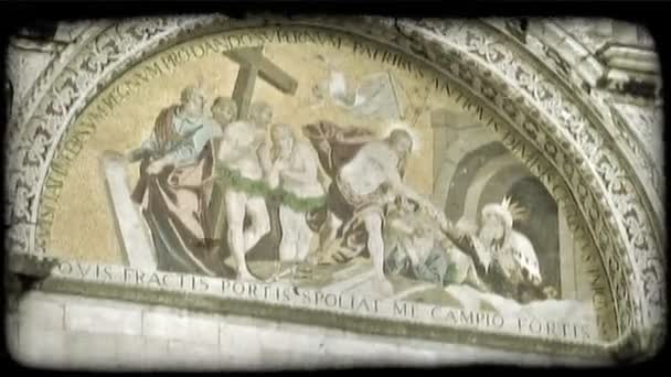 Tiro Algumas Obras Arte Dentro Uma Catedral Itália Vintage Clipe — Vídeo de Stock