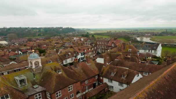 Hızlandırılmış Rooftops Çavdar East Sussex Ngiltere — Stok video