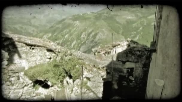 Pan Left Shot Some Ruins Italy Vintage Stylized Video Clip — Stock Video