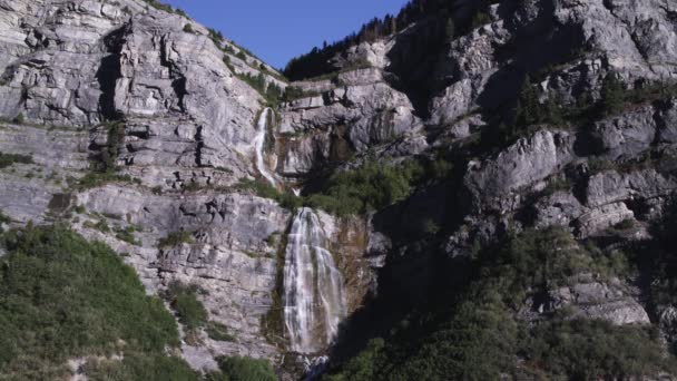 Strzał Wodospadu Parku Narodowym Zion — Wideo stockowe