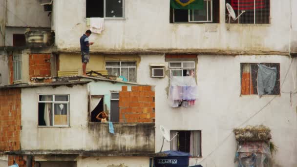 Rio Janeiro Brazil June 2013 Slow Motion Man Girl Home — Stock Video