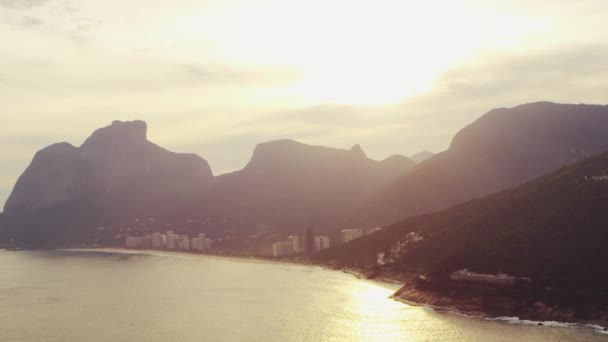 Ракетный Выстрел Дальней Линзы Рио Жанейро Бразилия Снятый Вертолета — стоковое видео
