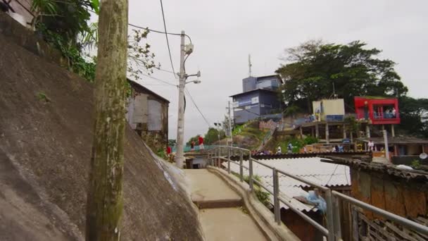 Bir Topluluk Içinde Bir Favela Rio Janeiro Brezilya Için Kadeh — Stok video