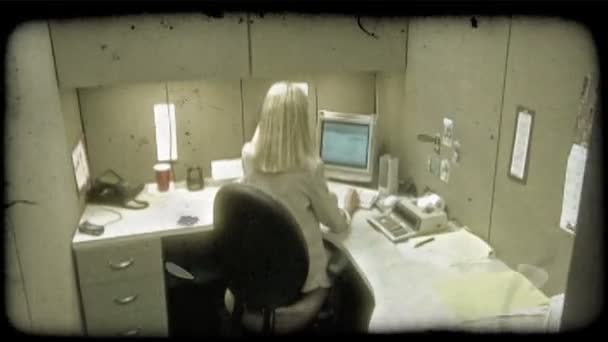 Woman Blond Hair Dressed Office Attire Works Well Kept Organized — Stock Video