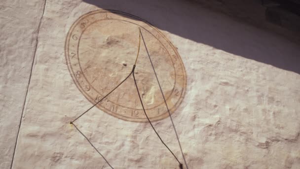 Static Shot Sundial Wall Switzerland Shot Taken Outdoors — Stock Video