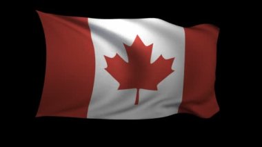 Kanada rüzgarda sallayarak bayrak. Arka plan bir alfa kanalı olduğunu