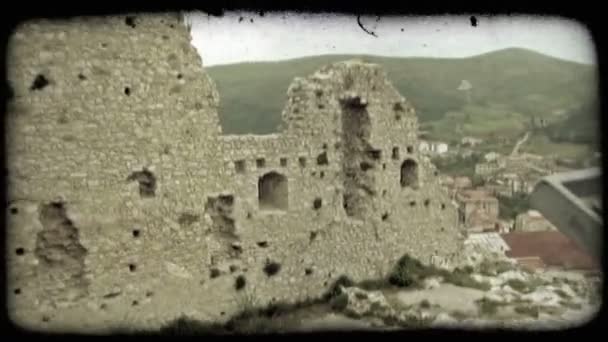 Выстрел Каких Руин Пределами Итальянского Города Винтажный Стилизованный Видеоклип — стоковое видео