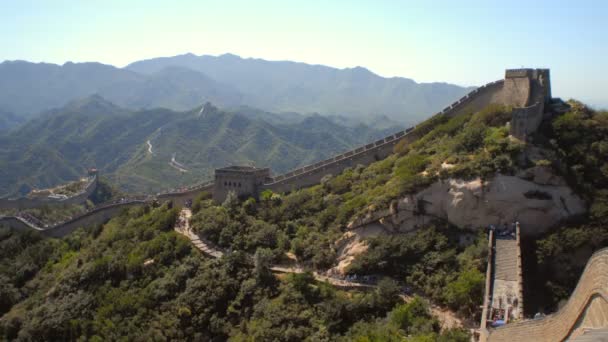 Wide Timelapse Great Wall China — Stock Video