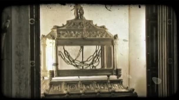 Shot Italian Alter Church Museum Vintage Stylized Video Clip — Stock Video