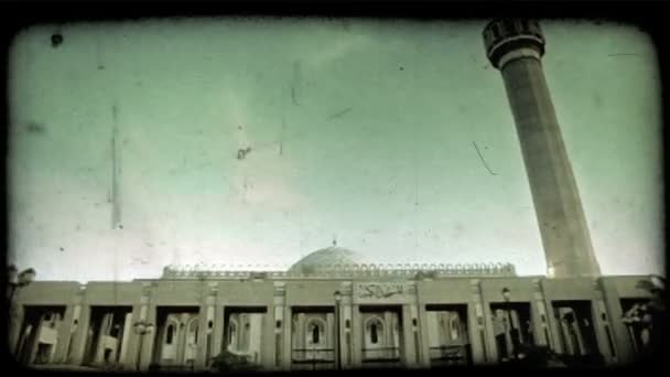Широкоугольный Снимок Кувейтского Дворца Винтажный Стилизованный Видеоклип — стоковое видео