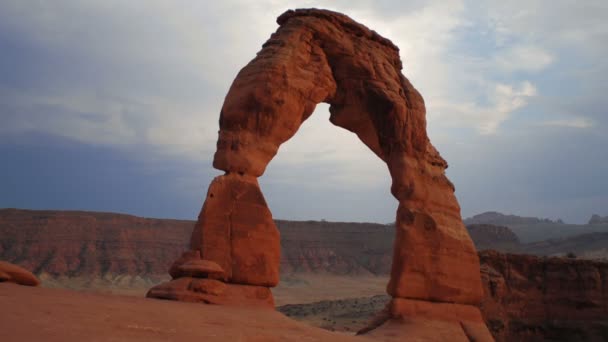 Breed Timelapse Van Delicate Arch Utah — Stockvideo