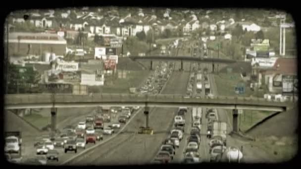 Time Lapse Lontano Colpo Traffico Congestionato Lungo Autostrade Cittadine Direzioni — Video Stock