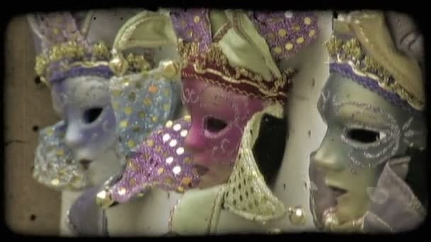 Μια Βολή Από Κάποια Ιταλική Μάσκες Εκλεκτής Ποιότητας Στυλιζαρισμένη Βίντεο — Αρχείο Βίντεο