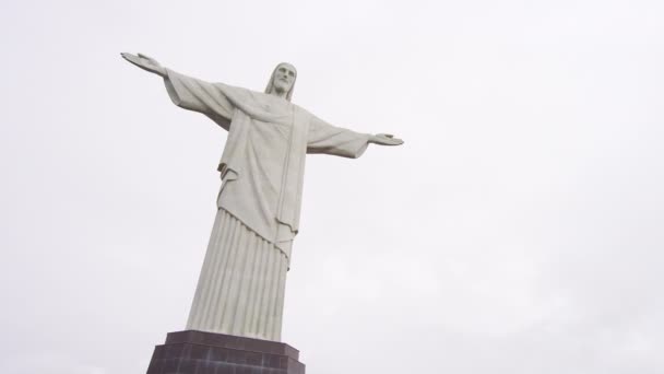 ジャネイロ 2013 コルコバードのキリスト像コルコバード山の頂上で — ストック動画