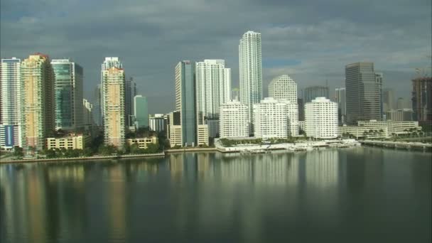 Uma Foto Aérea Hotéis Prédios Apartamentos Miami — Vídeo de Stock