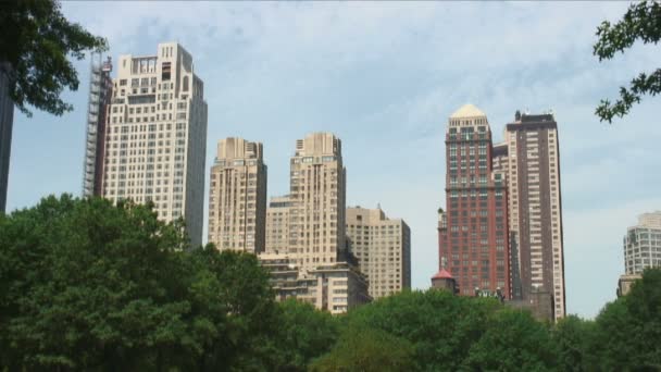 Shot Van Een New York Skyline Overdag New York City — Stockvideo