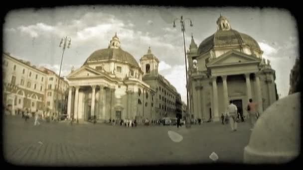Řím Itálie Cca Květen 2012 Časová Prodleva Náměstí Římě Vintage — Stock video