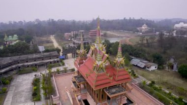 Cambodia Lumbini Buddhist Temple in Lumbini Nepal from aerial view.