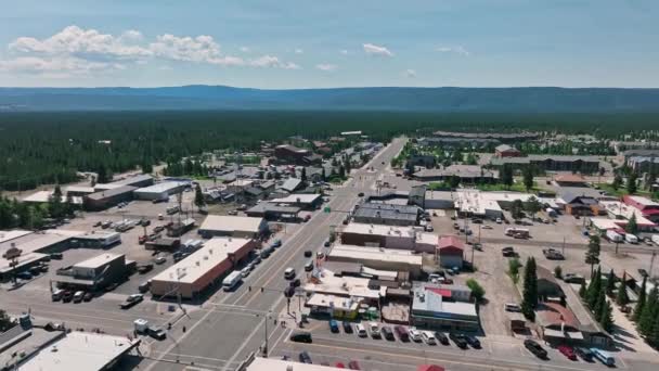 Aerial View Flying West Yellowstone Montana Summer 2022 — Stock video