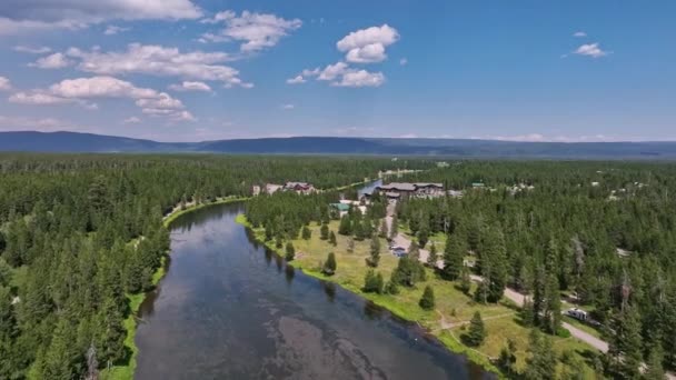 Aerial View Henrys Fork River Flying Island Park Idaho Summer — Stockvideo