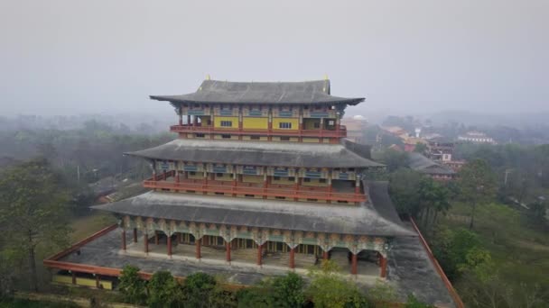 Korean Temple Lumbini Sanskritik Nepall Aerial View — Stock video