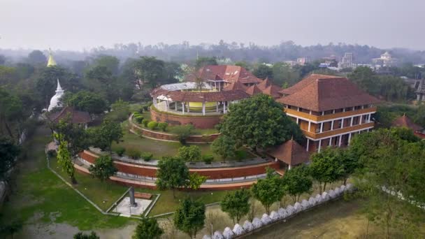 Sri Lanka Temple Lumbini Sanskritik Nepal Aerial View — Stockvideo
