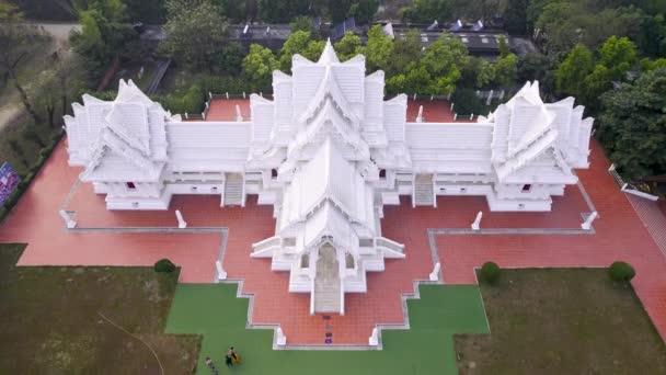 Thai Monastery Lumbini Sanskritik Nepal Aerial View — Stock video