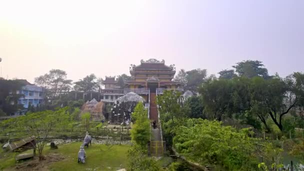 Vietnamese Pagoda Lumbini Sanskritik Nepal Aerial View — Stockvideo