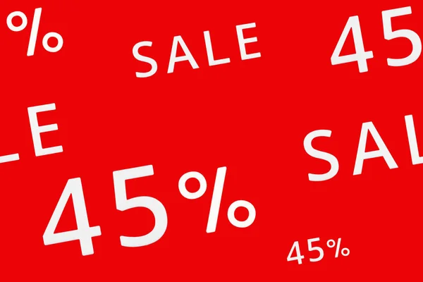 Відсотків Продажу Напис Червоному Тлі — стокове фото