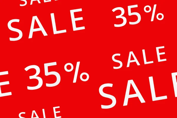 Procent Försäljning Med Ord Och Siffror Röd Bakgrund — Stockfoto