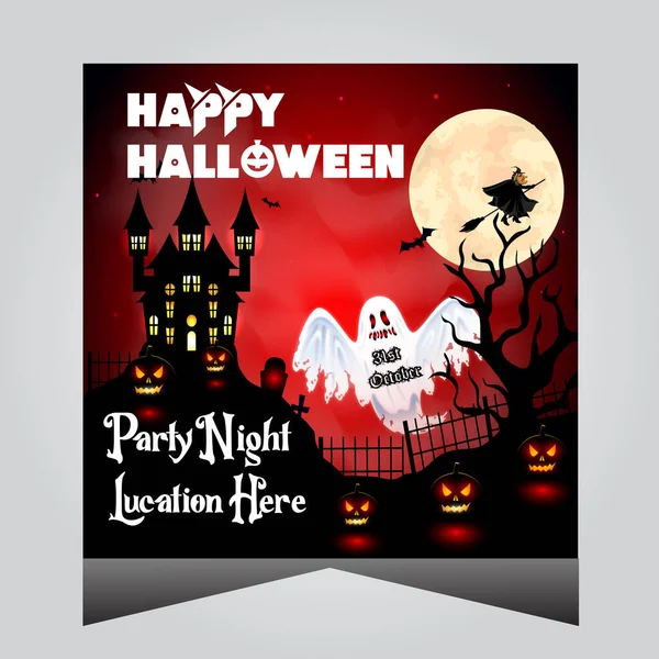 Happy Halloween Social Media Post Design Halloween Party — стоковый вектор
