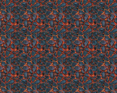 Kırmızı, siyah ve volkan lavı magmalı desen