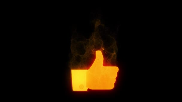 Hand Vuur Met Duim Omhoog Als Een Soort — Stockvideo