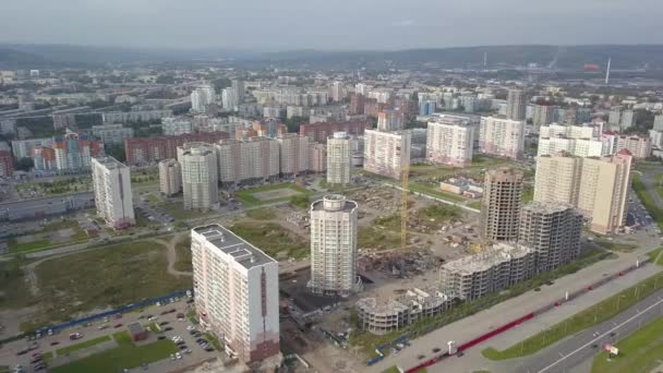 Vista Ciudad Con Lugares Memorables Notables Desde Arriba — Vídeos de Stock